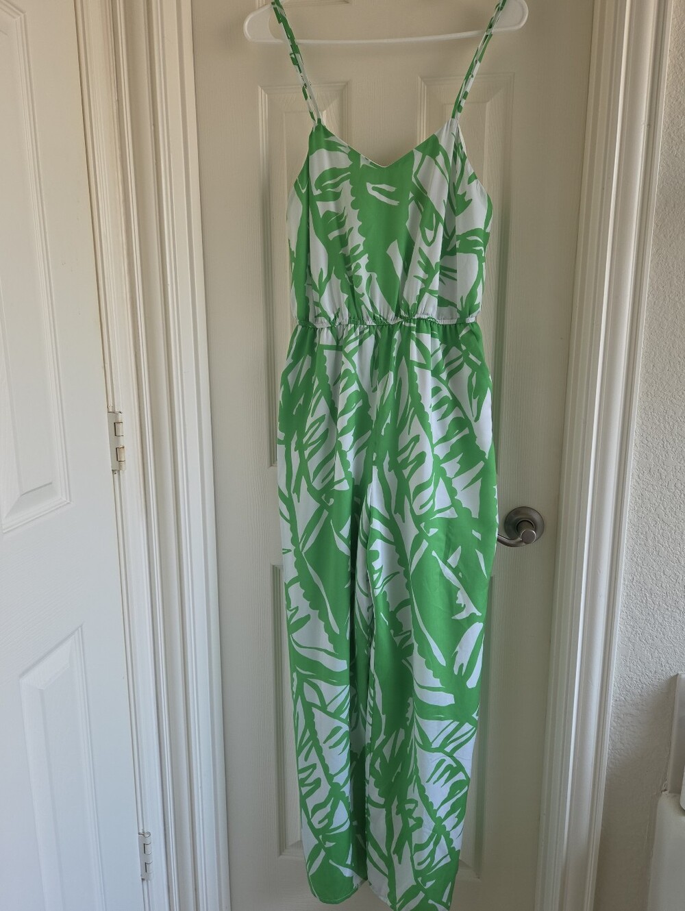 Lilly Pulitzer for Target Green White Palm Leaf Jumpsuit Boom Boom Size Small